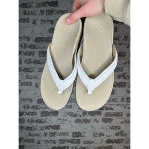 Vionic | women cream and white flip flop sandals tide